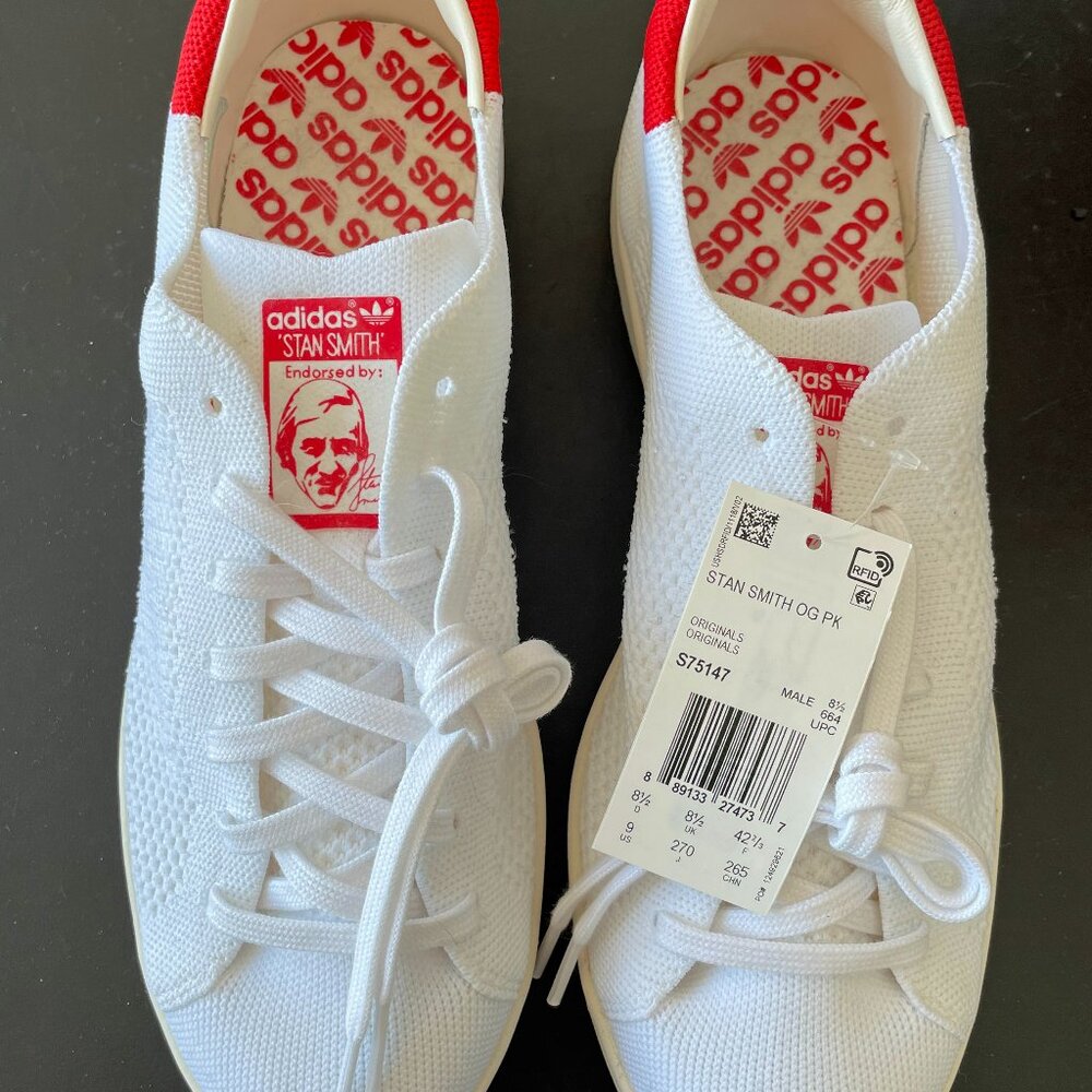 Adidas Stan Smith OG Men's Shoes US Size 9 White/Red